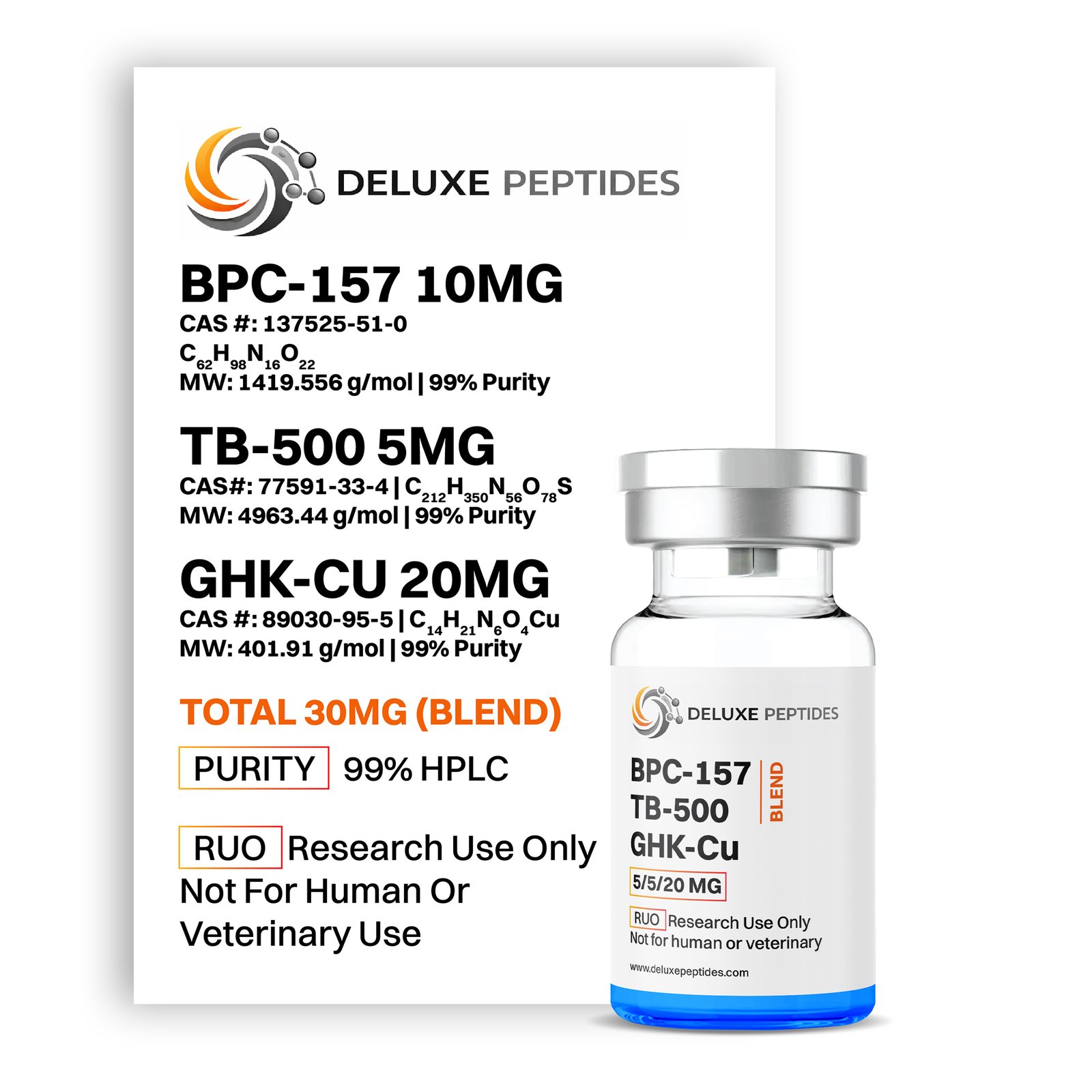 BPC-157 TB-500 GHK-Cu 30mg research blend