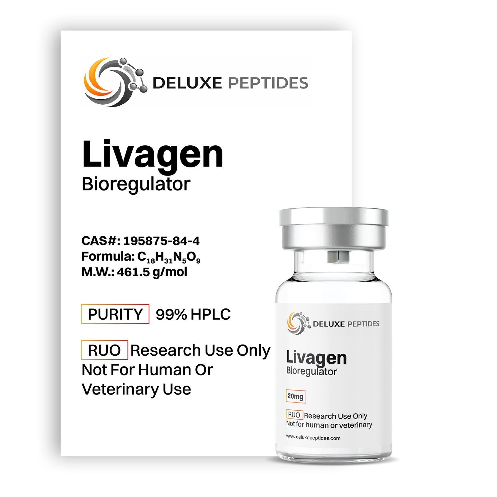 Livagen 20mg bioregulator research peptide