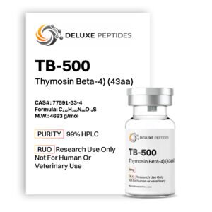 TB-500 5mg peptide Thymosin Beta-4 43aa vial by Deluxe Peptides laboratory grade