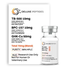 BPC-157, TB-500, GHK-Cu (Glow Blend) 70mg research peptide vial
