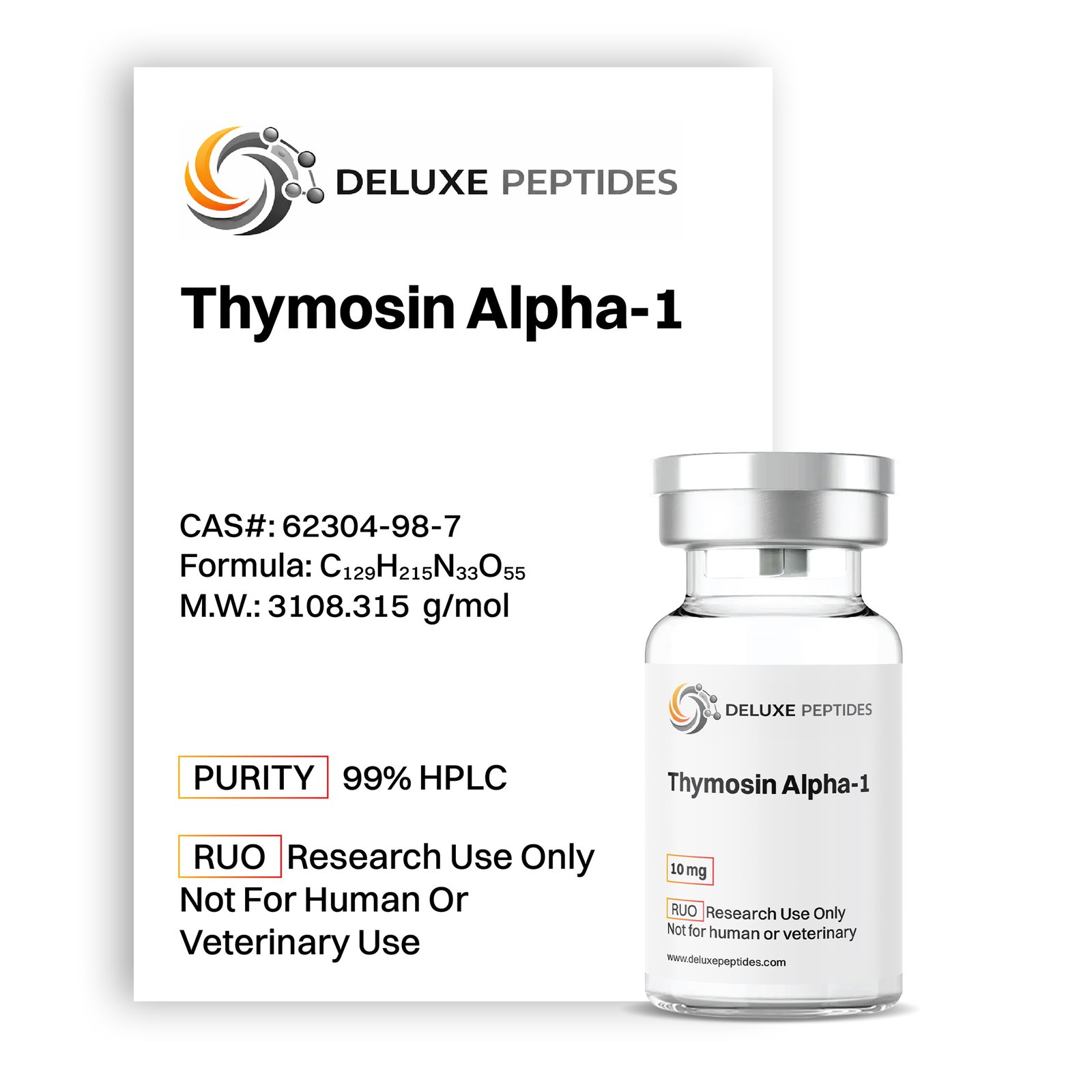 Thymosin Alpha-1 10mg research peptide vial